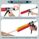 2 Pack Dual Caulking Gun 12" Dual Cartridge Epoxy Gun 400 mL /13.5 fl oz (1: 1 and 2:1) Stainless Steel Manual Caulking Gun for Bond Adhesive Cartridge Applicator