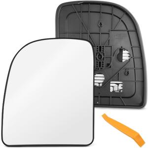 Driver Side Mirror Fit for Ford F250 F350 F450 1999-2007/ E150 2002-2004/ E350 2002-2019/ E450 2002-2017/ Excursion 2000-2005，Left Side Upper Mirror Glass 4C3Z17K707-AC