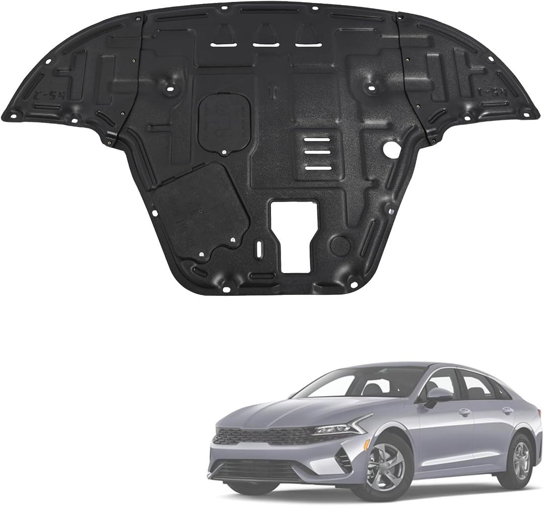 Engine Splash Shield Guard for KIA K5 2021-2025 2026 - Heavy-Duty PVC Skid Plate for Radiator, Engine & Transmission - Easy Installation, Extended Coverage, Maintenance Holes & Vent Design