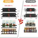 SMRCAD Magnetic Spice Rack for Refrigerator, 4pack Magnetic Shelf for Fridge Space Saving Seasoning Organizer for Any Metal Surface No Drilling Needed (BLACK -cut out, 4pack)