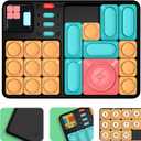 Super Slide Puzzle Game - 500+ Brain Teaser Challenges, Electronic Travel Toy for Kids & Teens for Boys and Girls (Huarong Road Puzzle - Black)