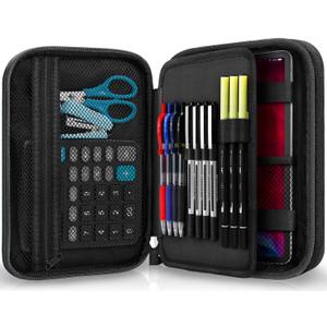 Zannaki Big Capacity Storage Pouch Marker Pen Pencil Case Simple Stationery Bag Box Art Tool & Sketch Storage Boxes for Bullet Journal Middle High School Office College Student Girl Women Adult Teen (Black)