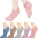 scenicamp 5 Pairs Ankle Slipper Socks with Grips for Women Warm Winter Fluffy Fuzzy Non Slip Low Cut Socks for Hospital Home Gifts, sizes 5-8