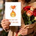 2 x Funny Valentines Day Card for Boyfriend Husband Him, Cute Valentines Day Card with Red Envelope and Sticker for Girlfriend Wife Her, You Set My Heart on Fire (EXP 08/11/26)