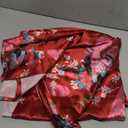 BABEYOND Women's Kimono Robe Long Satin Robes with Peacock and Blossoms Printed Kimono Nightgown (Winered) One Size