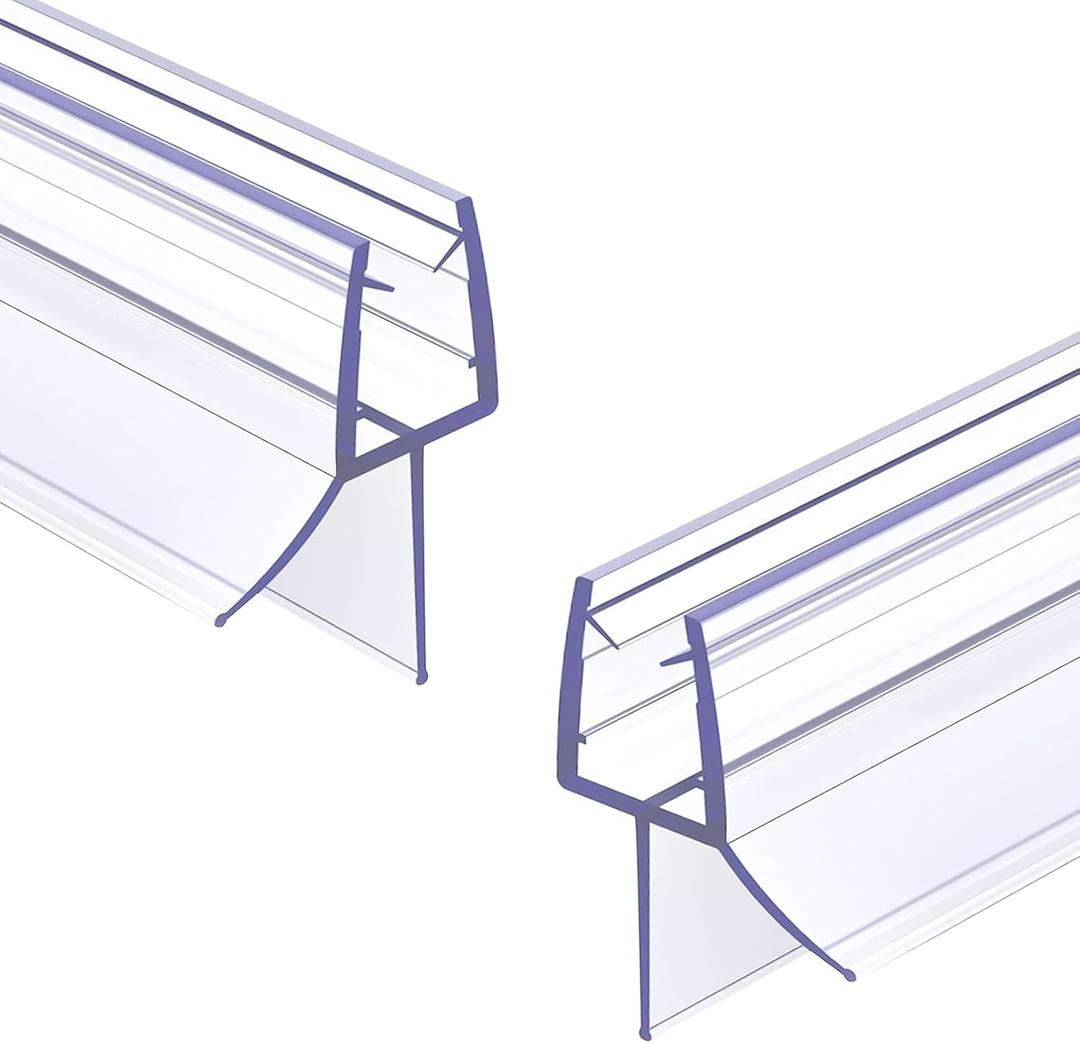 2 Pack Shower Door Bottom Seal 1/4" x 36" Glass Door Seal Strip Suitable for 1/4 Inch Glass Frameless Shower Door Seal Strip Stop Shower Leaks