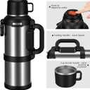 135oz Silver Large Insulated Water Flask for Truck Drivers, Camping
4L Folding Top/Side Handles, 304 SS One-Touch Water Jug for Truck Drivers, Camping, Worksites & Road Trips Safe Durable