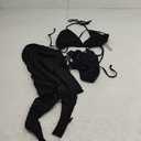 GORGLITTER Women's 3 Piece Swimsuits Halter Triangle String Bikini Set with Beach Skirt Swimwear Set (Khaki)