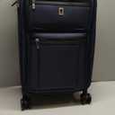 LEVEL8 Carry On Luggage Airline Approved with Compartment, Softside Expandable Rolling Suitcase with Spinner Wheels, Blue, Carry-On 20-Inch