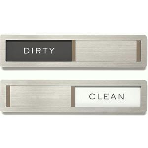 Clean dirty magnet for dishwasher, Kubik Letters Premium Stainless Steel Grade 304, Kitchen Organizers and Storage Decor Accessories, Extra Adhesive Tapes Included.