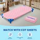 Comfyanno Quilted Daycare Cot Nap Mat Only, for Boys, Girls, Soft & Breathable, Gentle on Skin, Extra Support & Comfort for Toddler Cozy Nap Time Sleep, Fits 23" x 40" Toddler Preschool Cot - Pink