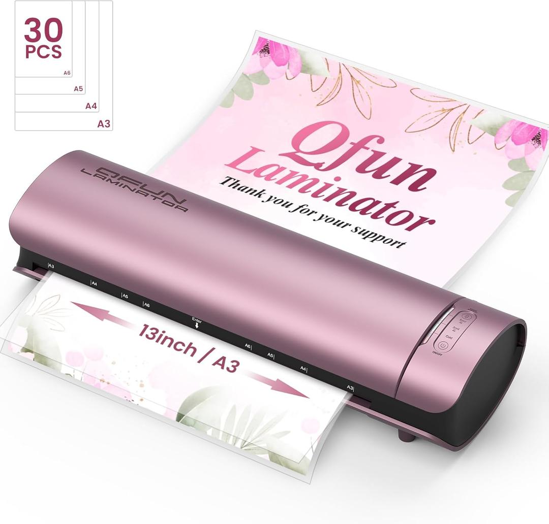 Laminator Machine Thermal Laminating Machine with Sheets 11x17 Personal Laminator for Teachers, 13 Inch Lamination Machine 60S Warm Up Office Presentation laminators, A3 Portable Paper Laminate Kit (Pink) Laminator Machine Thermal Laminating Machine with Sheets 11x17 Personal Laminator for Teachers, 13 Inch Lamination Machine 60S Warm Up Office Presentation laminators, A3 Portable Paper Laminate Kit (Pink)