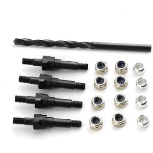 Front & Rear Universal Shock Standoff Upgrades Parts for Arrma 6S Typhon Kraton Outcast Mojave Notorious Infraction Felony Talion Limitless 6S BLX,4PCS #45 Steel EXB Shock Mount,#ARA330703(Black)