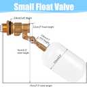 1/2 Inch Brass Float Valve 2 Pcs Adjustable Arm Water Level Control Valve 60 PSI Automatic Fill and Shut Off for Water Tank/Livestock Trough/Fountain/Pool/Pond