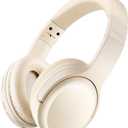 SN-A2 Headphones Wireless Bluetooth with Mic, Lightweight On Ear Aesthetic Headphone, Deep Bass, Bluetooth 5.3, 20H+ Playtime, Portable Wired Headphones for School, Travel, Gym - Beige