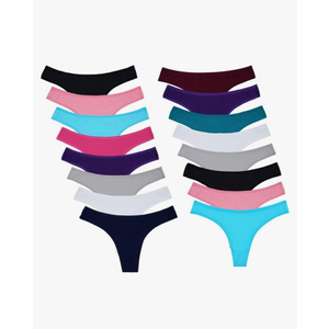 Sunm Boutique Cotton Thongs for Women, No Show Underwear for Women Pack, Sexy Low Rise Ladies Panties M