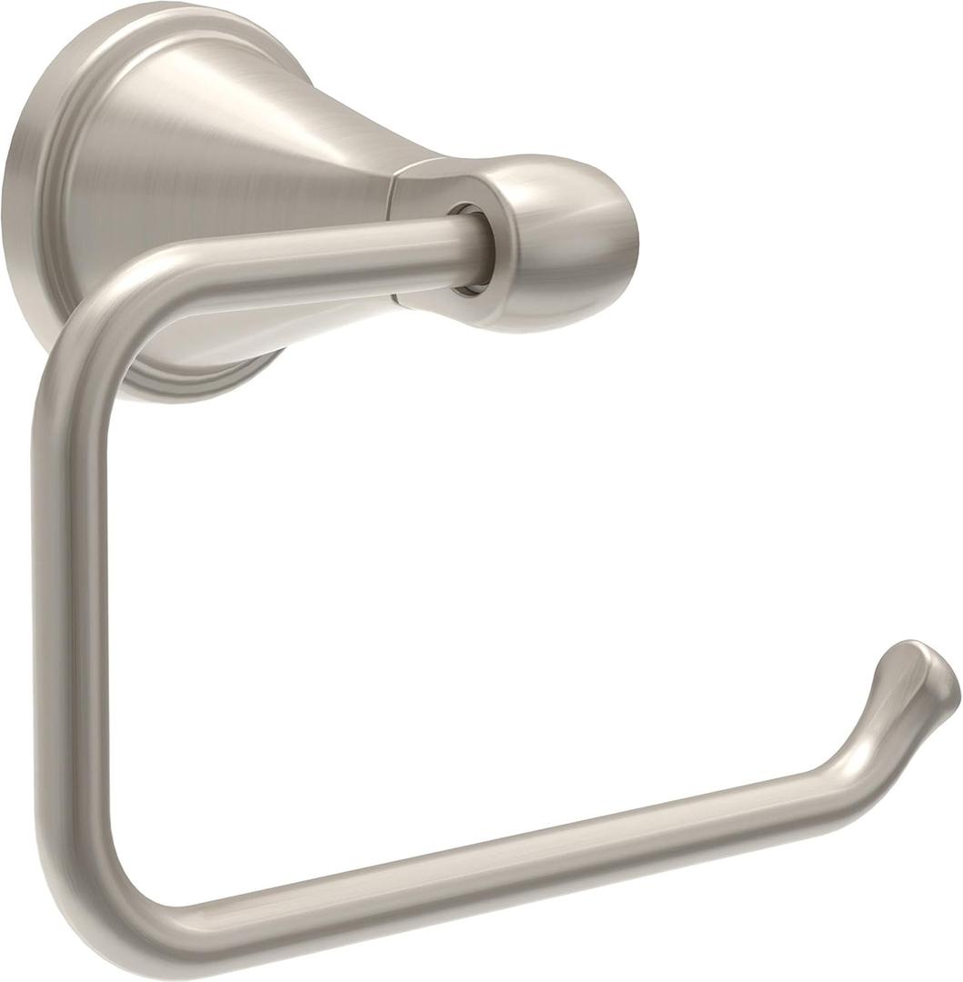 Delta Faucet Becker (1-Pack) Toilet Paper Holder, SpotShield Brushed Nickel, Wall Mounted Euro Hook Design BCK50-DN