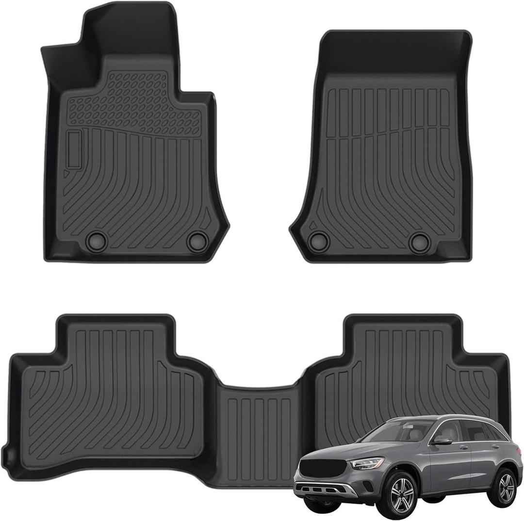 Priprilod Floor Mats Compatible with Mercedes-Benz GLC Class 2016-2022GLC300/GLC350e/GLC43 AMG/GLC63 AMG/GLC63 AMG S All Weather Protector TPE Floor Liners Custom Fit Car Mats Non-Slip