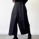 OYOANGLE Men's Skirt Pants Tie Waisted Wide Leg Cropped Harem Pants Y2k Hipple Trousers, Size XXL