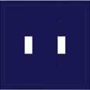 Royal Navy Blue Decorative 2 Gang Double Toggle Light Switch Cover Mid Size Outlet Wall Plate Electrical Dual Device Switch Faceplate