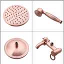 Exposed Shower System with 8 inch Rainfall Shower Head 3 Function Bathroom Shower Faucet Set Wall Mounted Copper Shower Fixture with Handheld Shower Head and Antique Brass Shower Mixer Valve