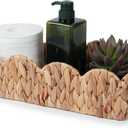 YANGQIHOME Toilet Paper Basket, Water Hyacinth Toilet Tank Basket for Storage, Scalloped Baskets for Bathroom Decor Bedroom Nursery Room Kitchen (Large)