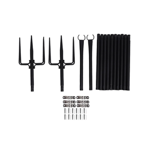 Tnfeeon 2 Set Adjustable Outdoor String Light Poles Metal Stand for Patio Garden Backyard Balcony Party Decor Support Hanging Height 270cm Iron Material