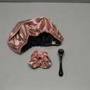 YANIBEST Adjustable Satin Bonnet Double Layer Hair Bonnet for Sleeping Bonnets for Women Hats Curly Natural Hair, Blush Pink (One Size)
