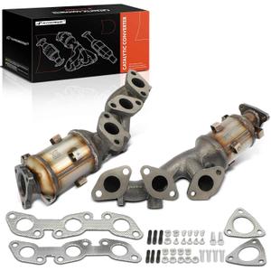 A-Premium Left and Right 2-PC Exhaust Manifold Catalytic Converter Kit Direct-Fit Compatible with Nissan Frontier 2002-2004 3.3L, Xterra 2002-2004 3.3L, EPA Compliant, Replace# 140029S210