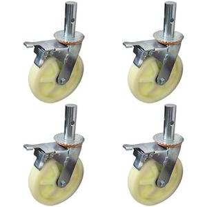 ASTAMOTOR 8"x 2" Scaffolding Caster Wheels with Dual Locking Swivel Stem Casters, 360 Degree Rotation, 4400 LB Capacity, 4 Packs