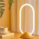 Modern LED Table Lamp, Bedside Lamp with Oval Design, 3 Color Temperatures, Adjustable Brightness, 360 Lighting, Unique Desk Lamp for Bedroom, Living Room, Study, Office, Natural M64TL05