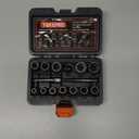 15 PCS Bolt Extractor Set, 3/8" Drive Impact Bolt & Nut Remover Socket Tool Kit, Stripped For Damaged, Frozen, Studs, Rusted, Rounded-Off Bolts, Nuts & Screws, Cr-Mo Steel, T38215