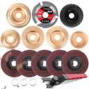 Pomsare 13PCS Wood Carving Disc Set for 4 1/2 Angle Grinder Attachments, Stump Ginder Blades Wheel for Wood, Flap Disc for Woodworking Cutting, Grinding, Shaping and Sanding