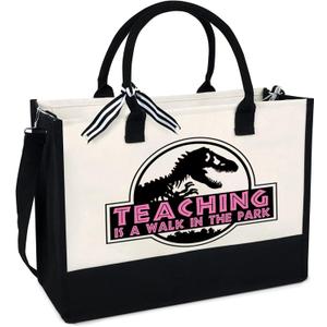 Teacher Gifts, Teacher Appreciation Gifts for Women,Teacher Bag,Teacher Christmas Gift, Teacher Birthday Gift,13oz Canvas Tote Bag With Zipper Pocket