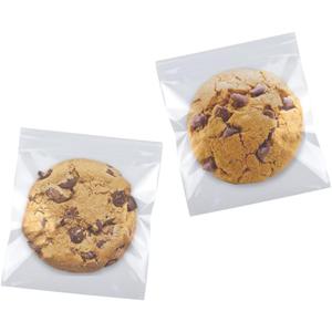 SUREHOME Cookie Bags Cellophane Clear Individual Treat for Cookies, 5x6 Inch Gift Giving Packaging, 100PCS Plastic Self Adhesive Wrappers Candy Bag