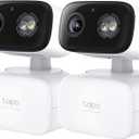 Tapo 2K Indoor/Outdoor Pan/Tilt Wired Security Camera - Baby Monitoring, Person & Baby Cry Detection, 360 Motion Tracking, Night Vision, No-Subscription Local Storage or Optional Cloud, C216 (2-Pack) (White)