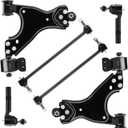 Front Lower Control Arm with Ball Joint Assembly + Sway Bars Outer Tie Rods Suspension kit for Buick Enclave 2008-2017 for Chevrolet Traverse 2007-2016 GMC Acadia Saturn Outlook K621231 K621232