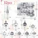 32PCS Christmas Ball Ornaments Set Large Shatterproof Plastic Decorative Baubles with Hand-Help Gift Boxes for Xmas Tree Wedding Party Holiday - Silver