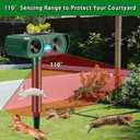 2 Pack Solar Animal Repeller with Motion Detection Ultrasonic Outdoor Deer Repellent Device for Patio Garden Yard Waterproof Animal Repellent Deterrent to Repel Cat Squirrel Rabbit Dog Raccoon Skunk