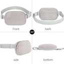 Fleece Belt Bag with Adjustable Strap for Women and Men Crossbody Fanny Bag Bum Bag, Waist Pack for Hiking Workout Sports Travel Light Grey