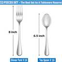 32 Pcs Forks and Spoons Silverware Set, Food Grade Stainless Steel Flatware Cutlery Set for Home, Kitchen and Restaurant, Mirror Polished, Dishwasher Safe-16 Dinner Fork(8 inch) and 16 Teaspoon(6.5 inch)