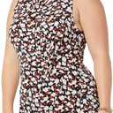 Amazon Essentials Women's Sleeveless Crossover Twist Neck Faux Wrap Dress (Large, Multicolor Floral)