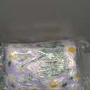 4 Pieces White Girls Toddler Bedding Set Purple Floral Style - Includes Adorable Quilted Flower Comforter, Green Plaid Fitted Sheet, Top Sheet, and Pillow Case for Girls Bed, Size 105*140 cm