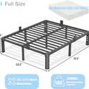 14 inch Full Size Bed Frame with Round Corner Legs and Headboard Hole Mattress Slide Stopper 3500 lbs Heavy Duty Metal Platform,Steel Slat Support,No Box Spring Needed,Easy Assembly,Noise Free