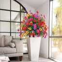 22 Outdoor Artificial Flowers Topiary Ball,2 Set of UV-Resistant Artificial Green Plants Boxwood with Ground Spikes,for Decorating Home patios, porches, and courtyards. (Color Mixing)