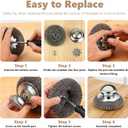 Steel Wool Scrubber, 4-Pack Stainless Steel Scrubber Pads with Handle - The Ultimate Scouring Solution for Rust, Stubborn Messes on Cookware, Grill, Oven & Kitchen Sinks