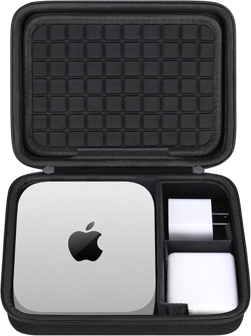 Lacdo Hard Mac Mini Carrying Case for Apple 2024 Mac Mini M4/M4 Pro Desktop Computer, Portable Protective Storage Hard Shell Travel Bag, Black