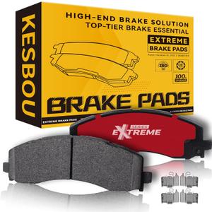Carbon Fibre Front Brake Pad Compatible With 2019 2020 2021 2022 2023 Ram 2500, 2019 2020 2021 2022 2023 Ram 3500 OE-Grade Performance w/Hardware-D2225