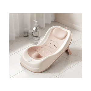 PandaEar Baby Bath Support, Foldable Infant Bathtub for Newborn Babies 0-6 Months, Soft Sink Baby Bath Tub (Pink)