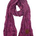 C.C Women's Ultra Soft Chenille Ribbed Thick Warm Knit Shawl Wrap Scarf-Lavender